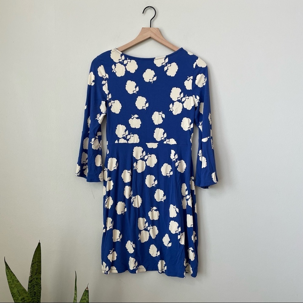 Boden Miriam Blue & White Floral Bell Sleeve Tunic Mini Dress - Picture 6 of 6